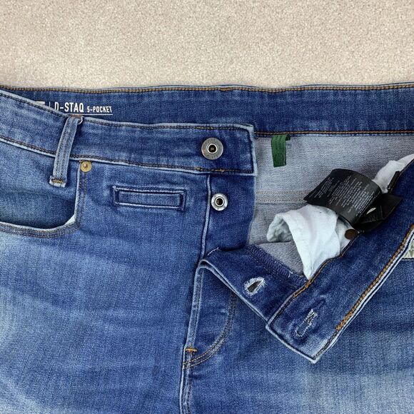 G-Star Raw D-Staq 5-Pocket Slim Denim Jeans Mens Size 36x29 Distressed - Picture 4 of 16